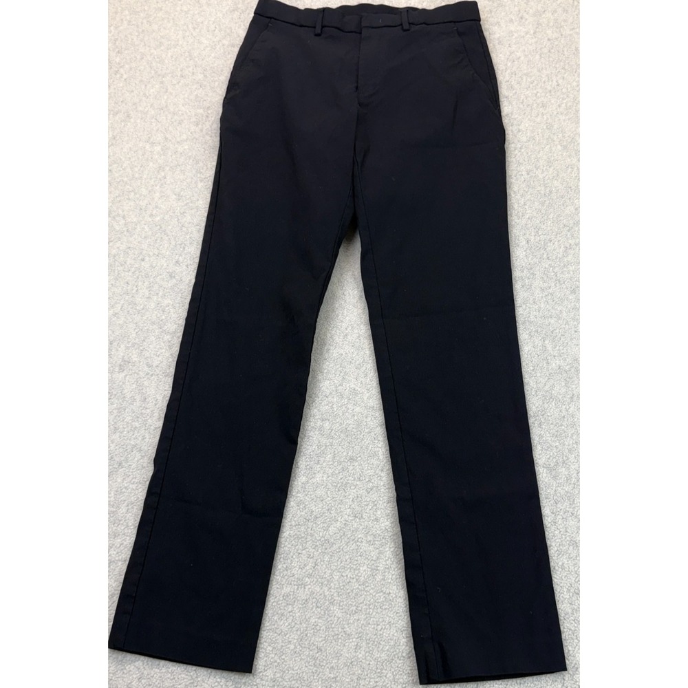 Tommy Hilfiger Mens Chino Pants Black Straight Leg Flat Front Slash Pocket 30x32